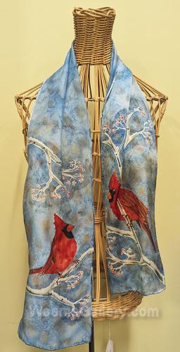 Two Cardinals Scarf by Claudia Fluegge